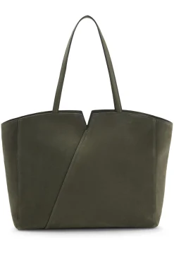 BOSS REVERS Tote Bag aus Veloursleder mit geflochtenem Gurt