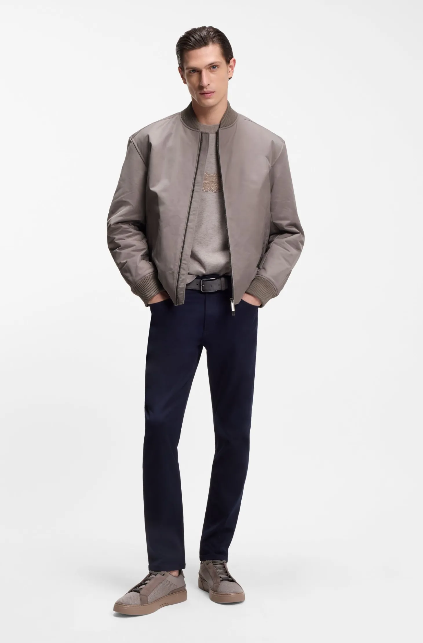 BOSS x ASTON MARTIN Bomberjacke aus wasserabweisendem Twill
