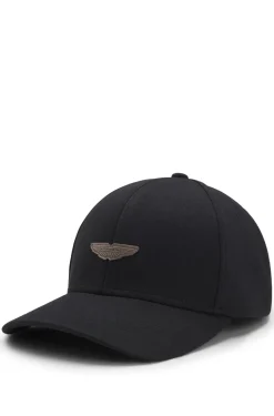 BOSS x ASTON MARTIN Cap mit Flügel-Aufnäher aus Veloursleder