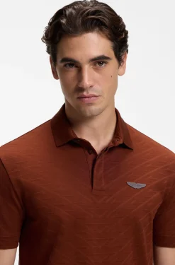 BOSS x ASTON MARTIN Poloshirt aus mercerisiertem Baumwoll-Jacquard