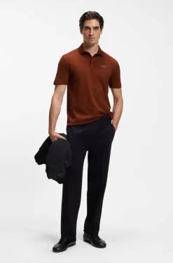 BOSS x ASTON MARTIN Poloshirt aus mercerisiertem Baumwoll-Jacquard