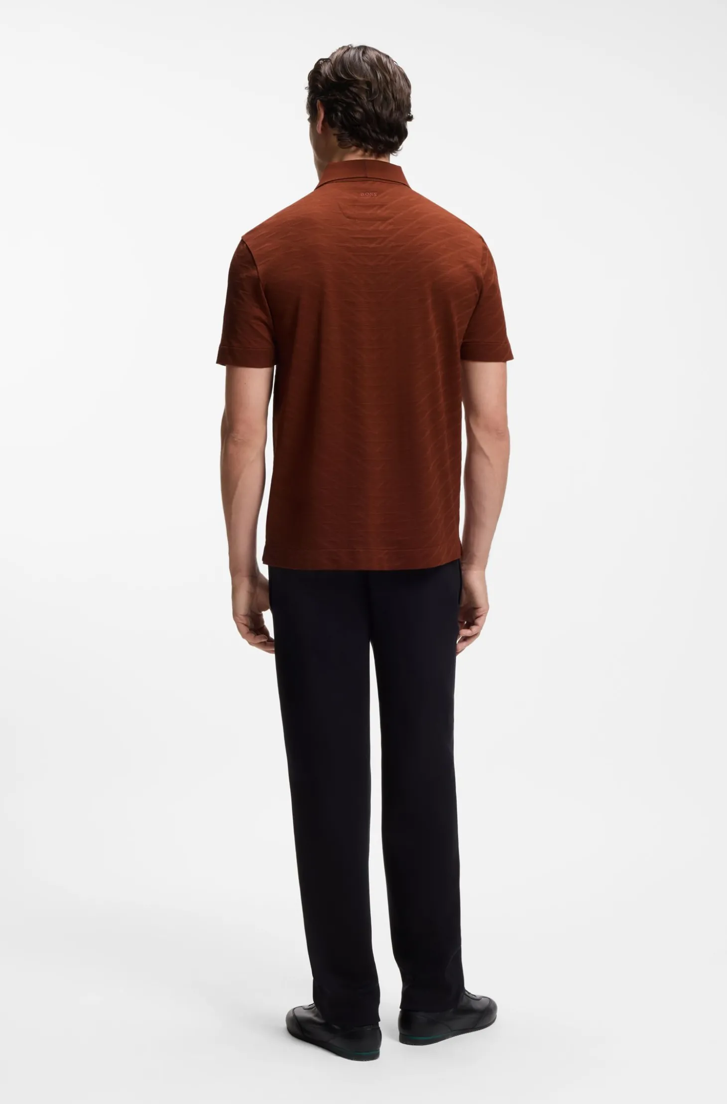 BOSS x ASTON MARTIN Poloshirt aus mercerisiertem Baumwoll-Jacquard