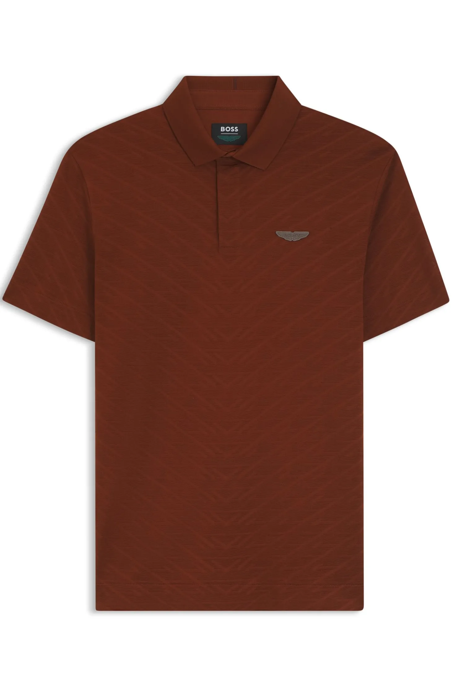 BOSS x ASTON MARTIN Poloshirt aus mercerisiertem Baumwoll-Jacquard