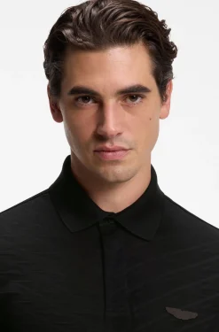 BOSS x ASTON MARTIN Poloshirt aus mercerisiertem Baumwoll-Jacquard