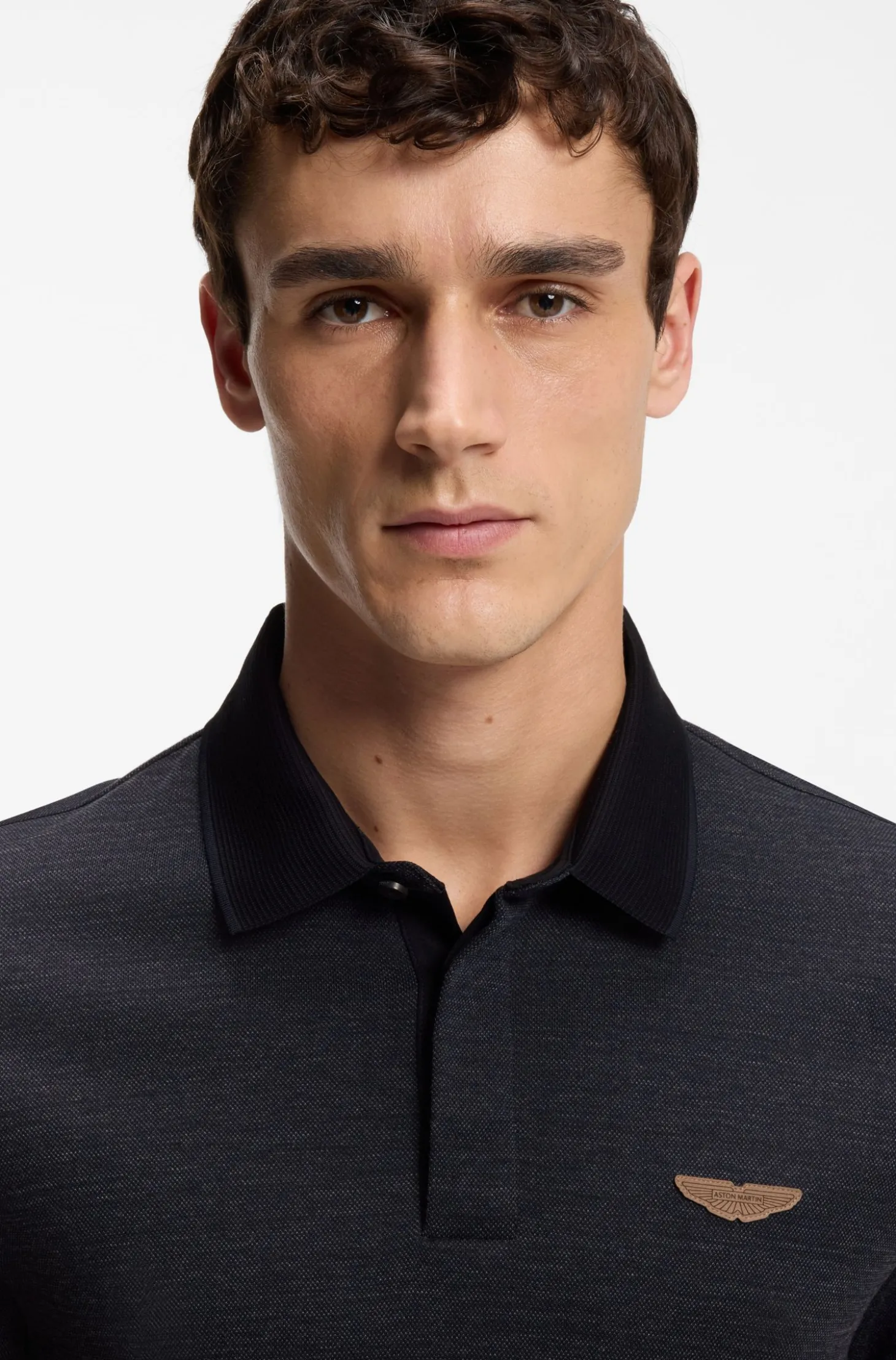 BOSS x ASTON MARTIN Poloshirt aus Wolle-Baumwoll-Piqué