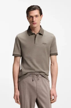 BOSS x ASTON MARTIN Poloshirt aus Wolle-Baumwoll-Piqué