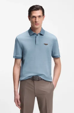 BOSS x ASTON MARTIN Poloshirt aus Wolle-Baumwoll-Piqué