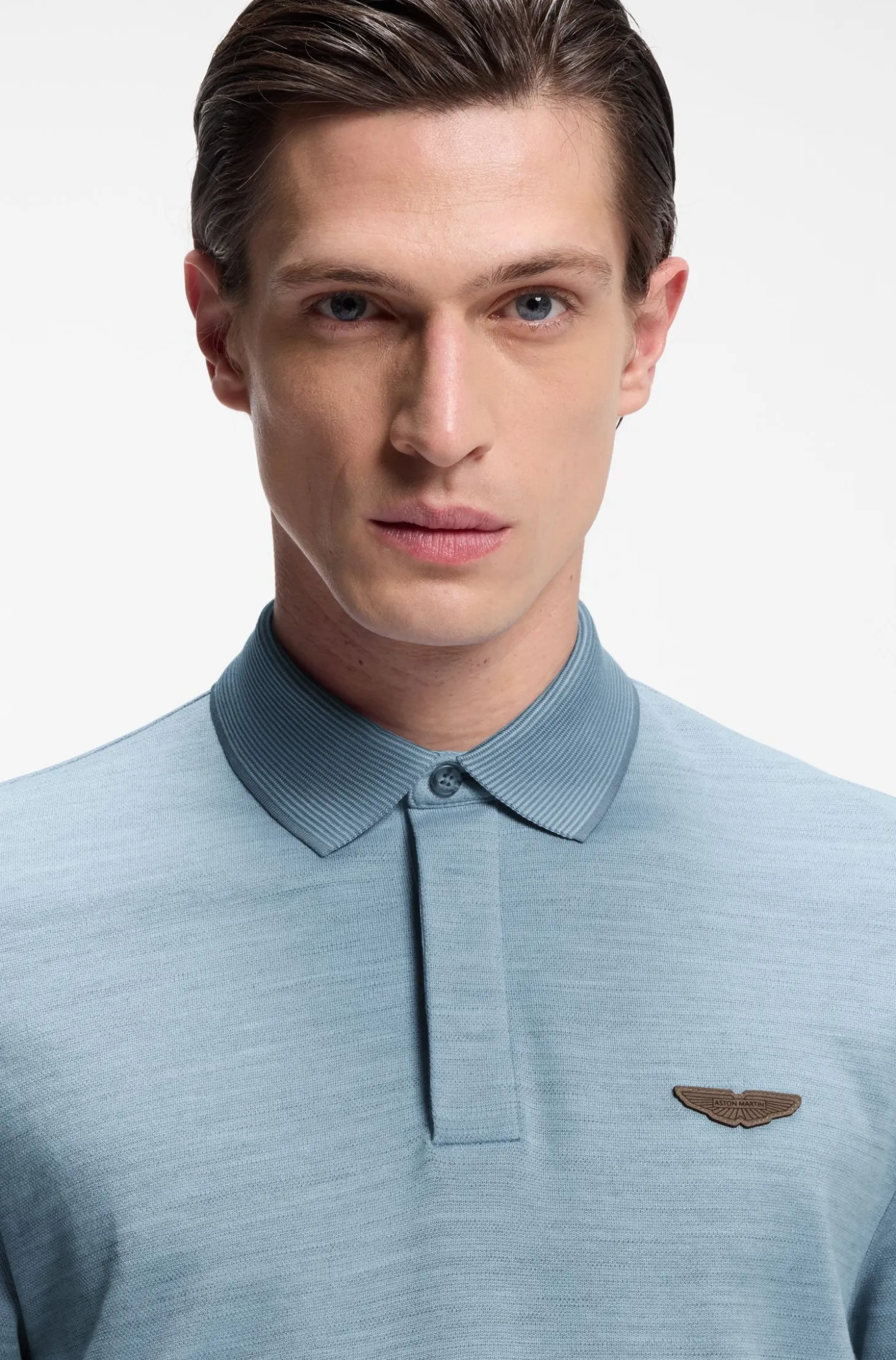BOSS x ASTON MARTIN Poloshirt aus Wolle-Baumwoll-Piqué