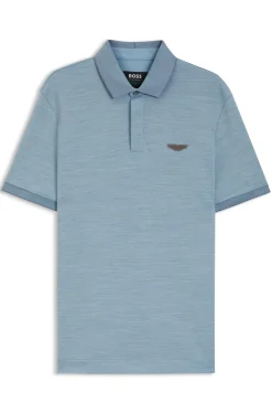 BOSS x ASTON MARTIN Poloshirt aus Wolle-Baumwoll-Piqué