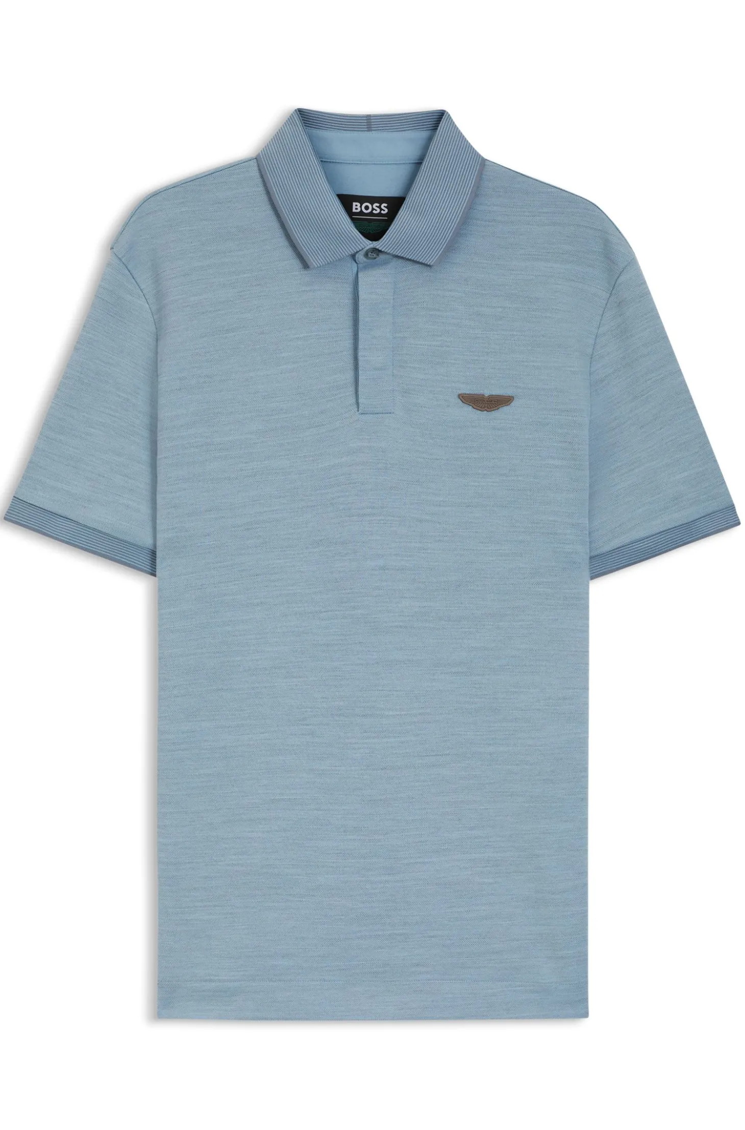 BOSS x ASTON MARTIN Poloshirt aus Wolle-Baumwoll-Piqué