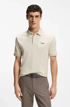 BOSS x ASTON MARTIN Poloshirt aus Wolle-Baumwoll-Piqué