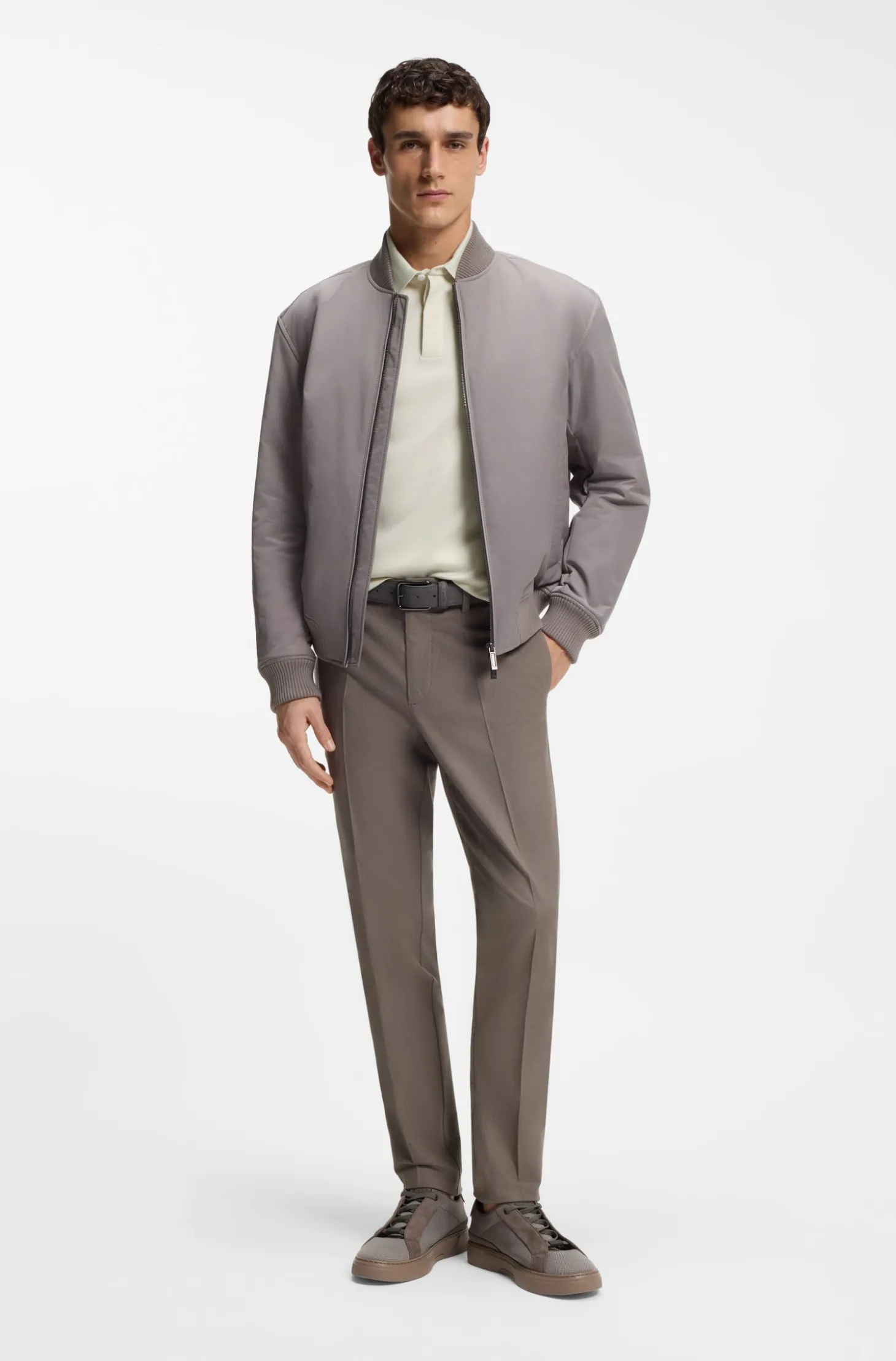 BOSS x ASTON MARTIN Poloshirt aus Wolle-Baumwoll-Piqué