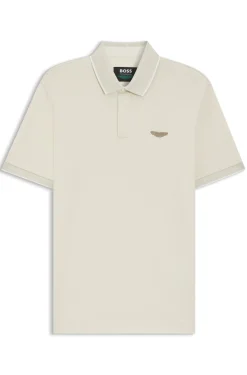 BOSS x ASTON MARTIN Poloshirt aus Wolle-Baumwoll-Piqué