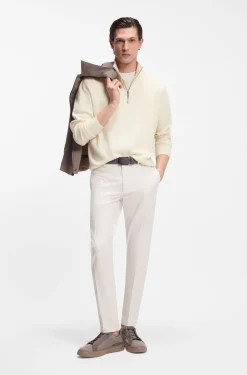 BOSS x ASTON MARTIN Pullover aus Schurwolle mit Troyerkragen