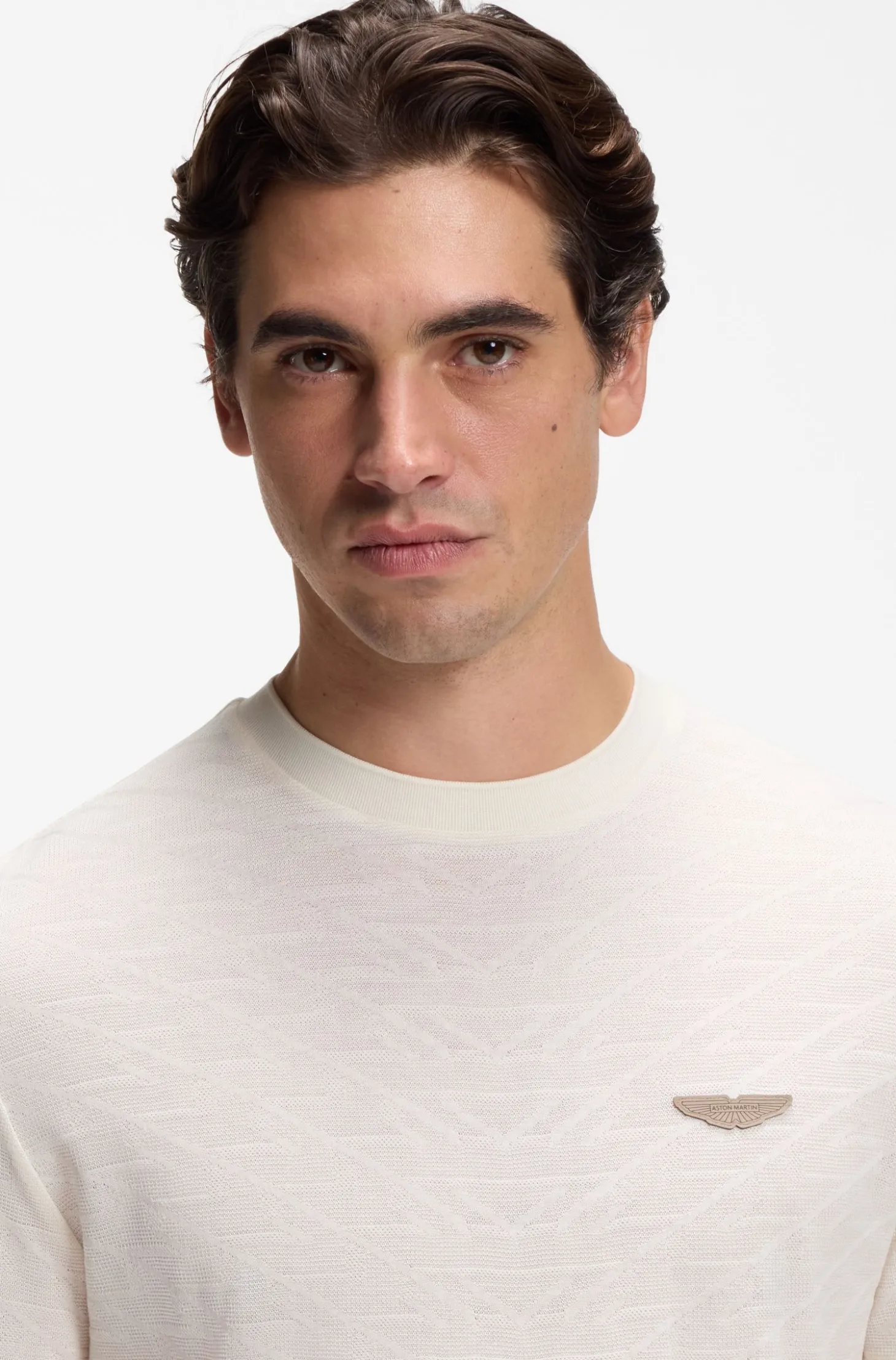 BOSS x ASTON MARTIN T-Shirt aus merzerisiertem Baumwoll-Jacquard