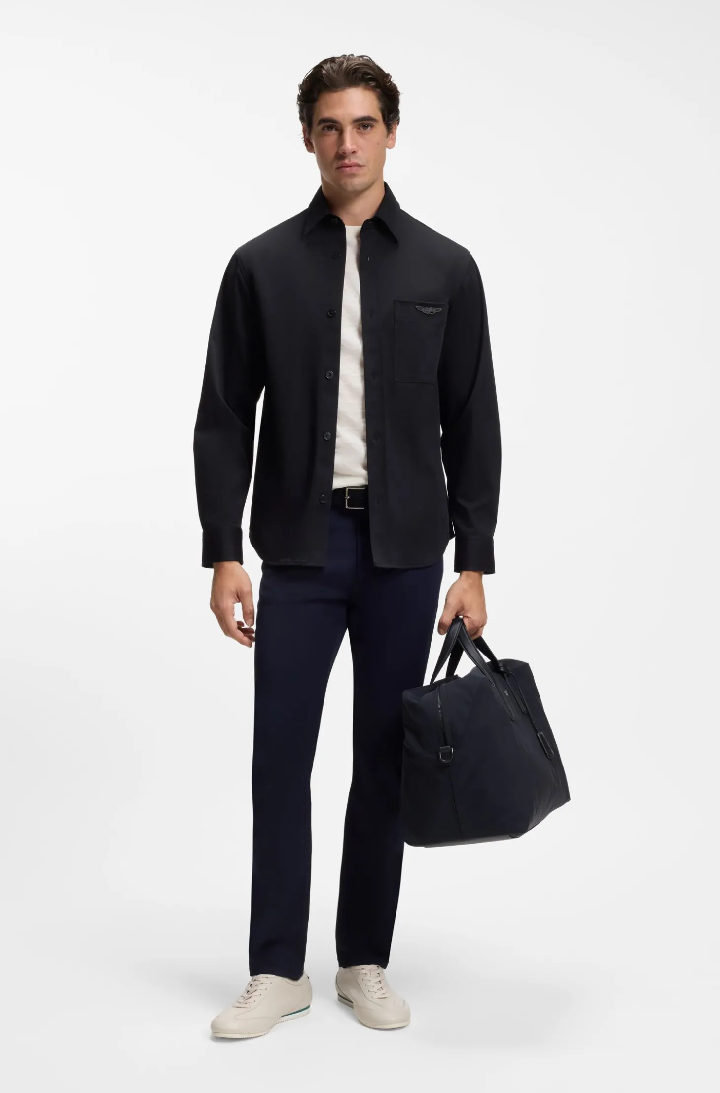BOSS x ASTON MARTIN T-Shirt aus merzerisiertem Baumwoll-Jacquard
