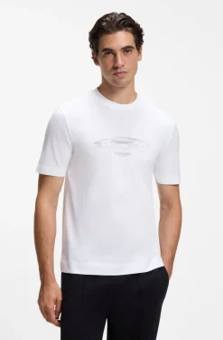 BOSS x ASTON MARTIN T-Shirt aus Baumwolle mit Auto-Grafik