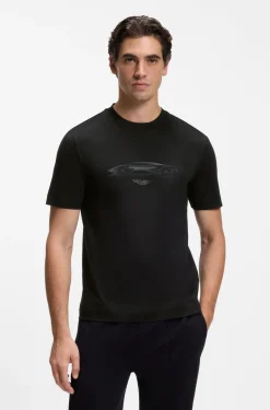 BOSS x ASTON MARTIN T-Shirt aus Baumwolle mit Auto-Grafik