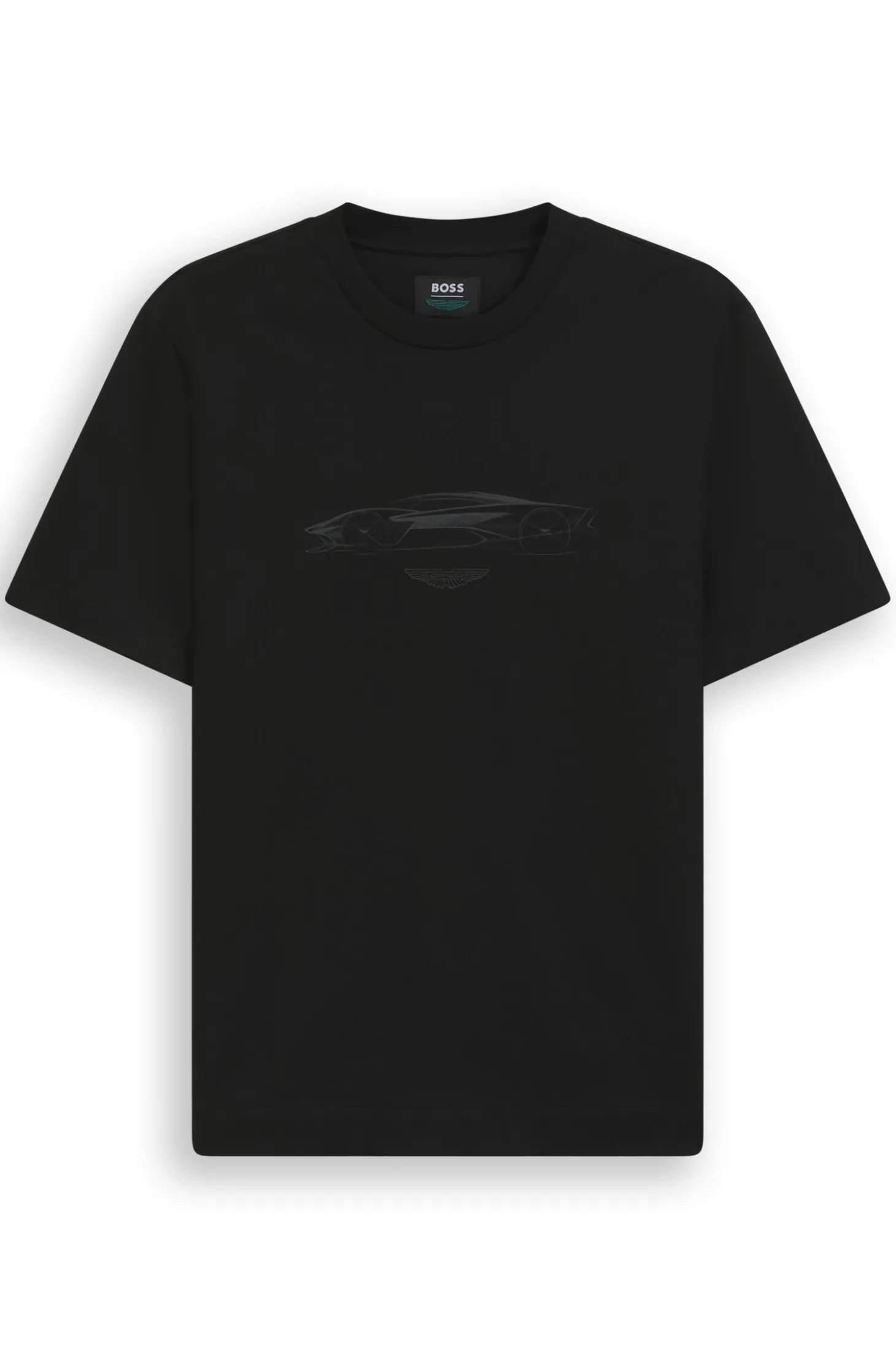 BOSS x ASTON MARTIN T-Shirt aus Baumwolle mit Auto-Grafik