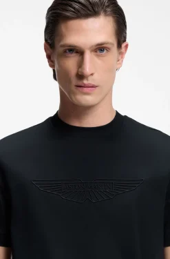 BOSS x ASTON MARTIN T-Shirt aus merzerisierter Baumwolle mit Flügel-Detail