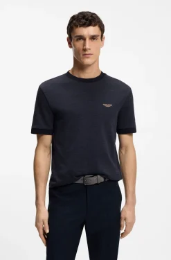 BOSS x ASTON MARTIN T-Shirt aus Wolle-Baumwoll-Jacquard