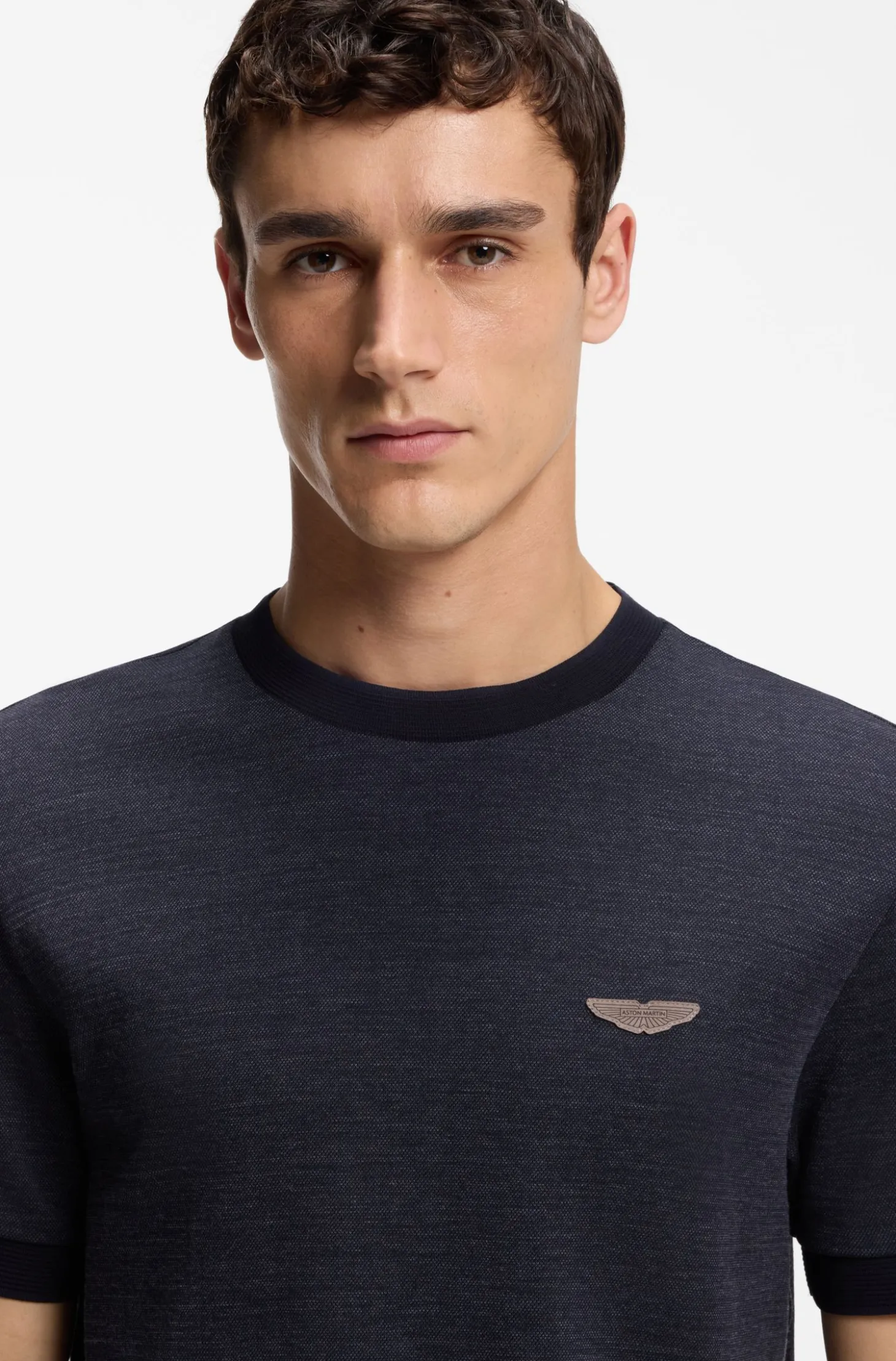 BOSS x ASTON MARTIN T-Shirt aus Wolle-Baumwoll-Jacquard