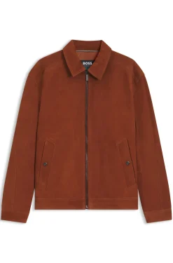 BOSS x ASTON MARTIN Velourslederjacke