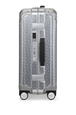 BOSS x Samsonite Handgepäcktrolley aus silberfarbenem Aluminium 55 cm
