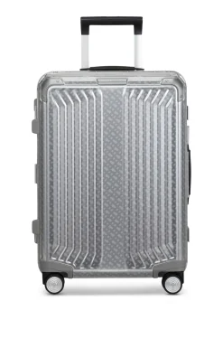 BOSS x Samsonite Handgepäcktrolley aus silberfarbenem Aluminium 55 cm