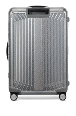 BOSS x Samsonite Koffer aus silberfarbenem Aluminium 76 cm