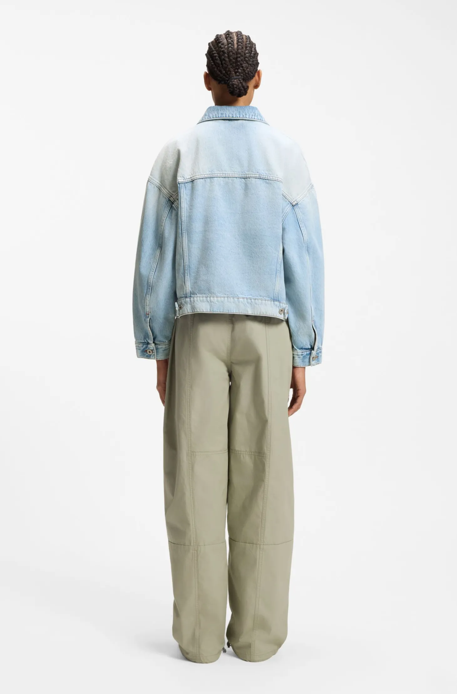 Boxy-Fit Jacke aus festem blauem Denim