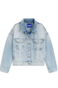 Boxy-Fit Jacke aus festem blauem Denim