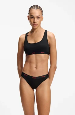Bralette aus Stretch-Baumwolle mit sich wiederholenden Logos