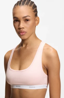 Bralette aus Stretch-Baumwolle mit sich wiederholenden Logos