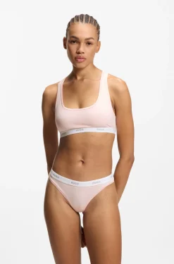 Bralette aus Stretch-Baumwolle mit sich wiederholenden Logos