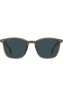 Braungraue Sonnenbrille mit Streifendetail