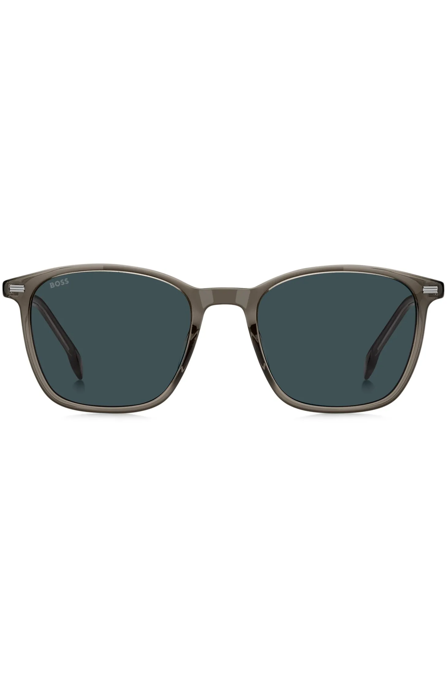 Braungraue Sonnenbrille mit Streifendetail