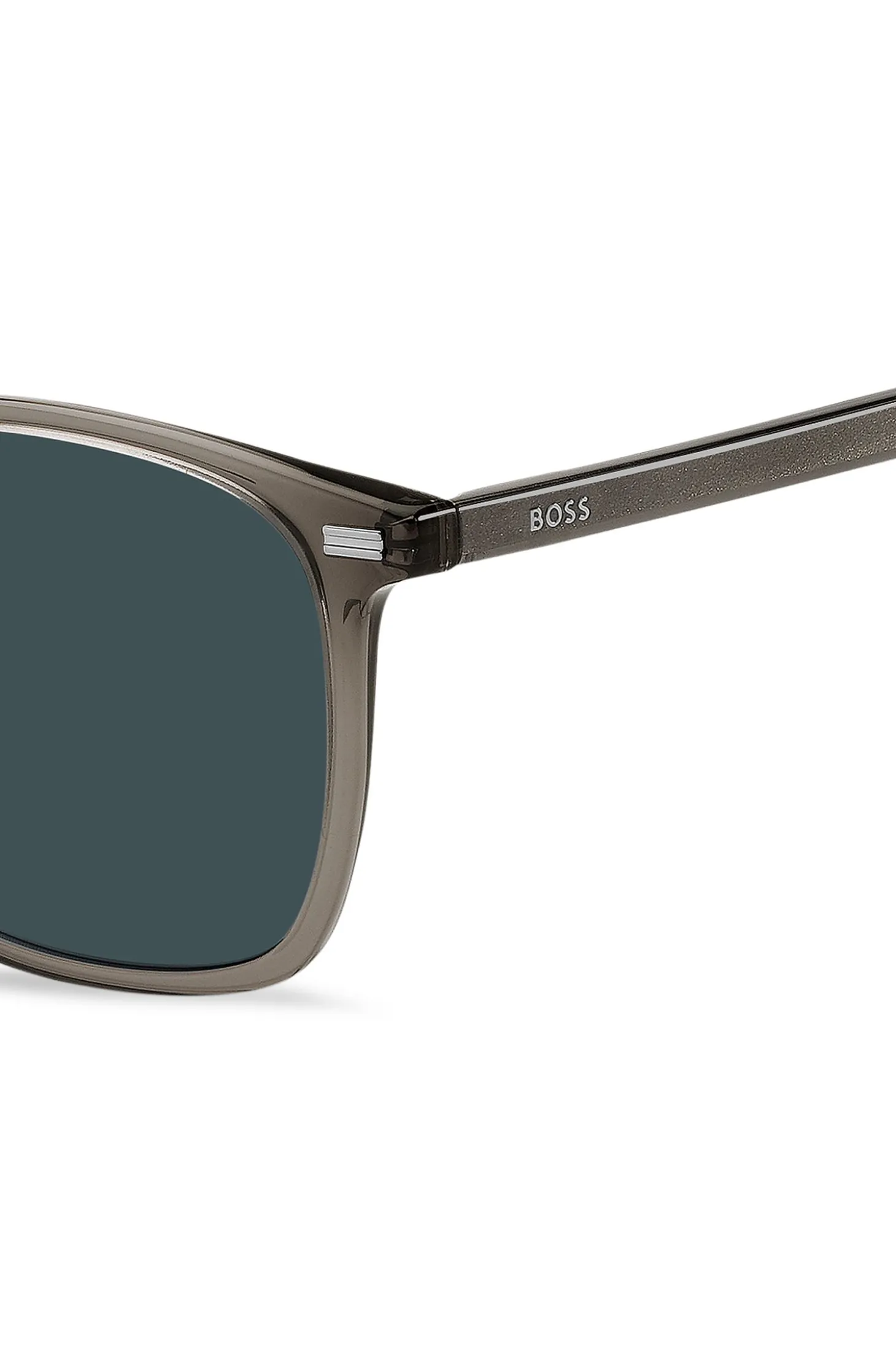 Braungraue Sonnenbrille mit Streifendetail