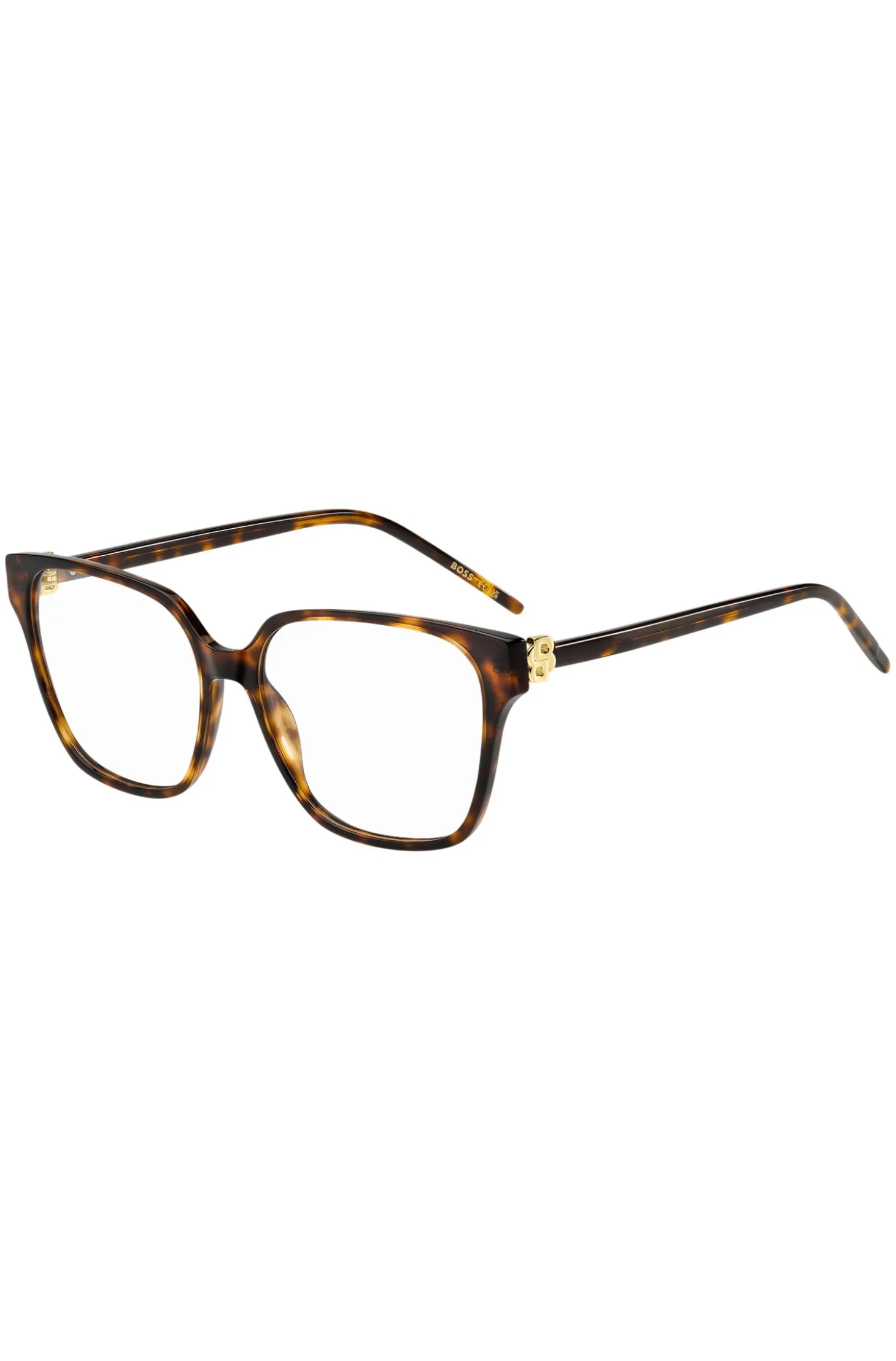 Brillenfassung aus Acetat mit Havanna-Muster und Double-B-Monogramm