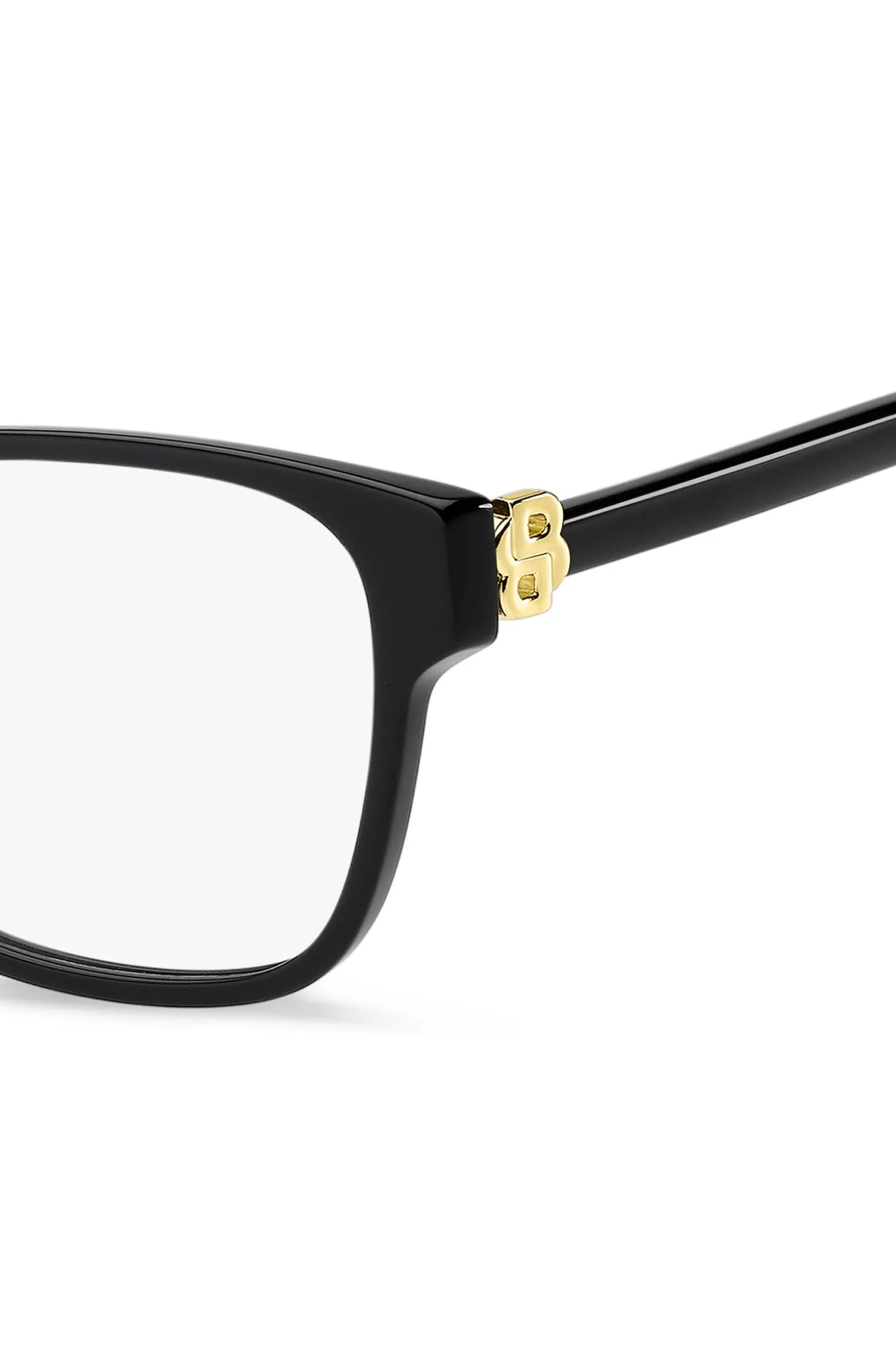 Brillenfassung aus schwarzem Acetat mit Double-B-Monogramm