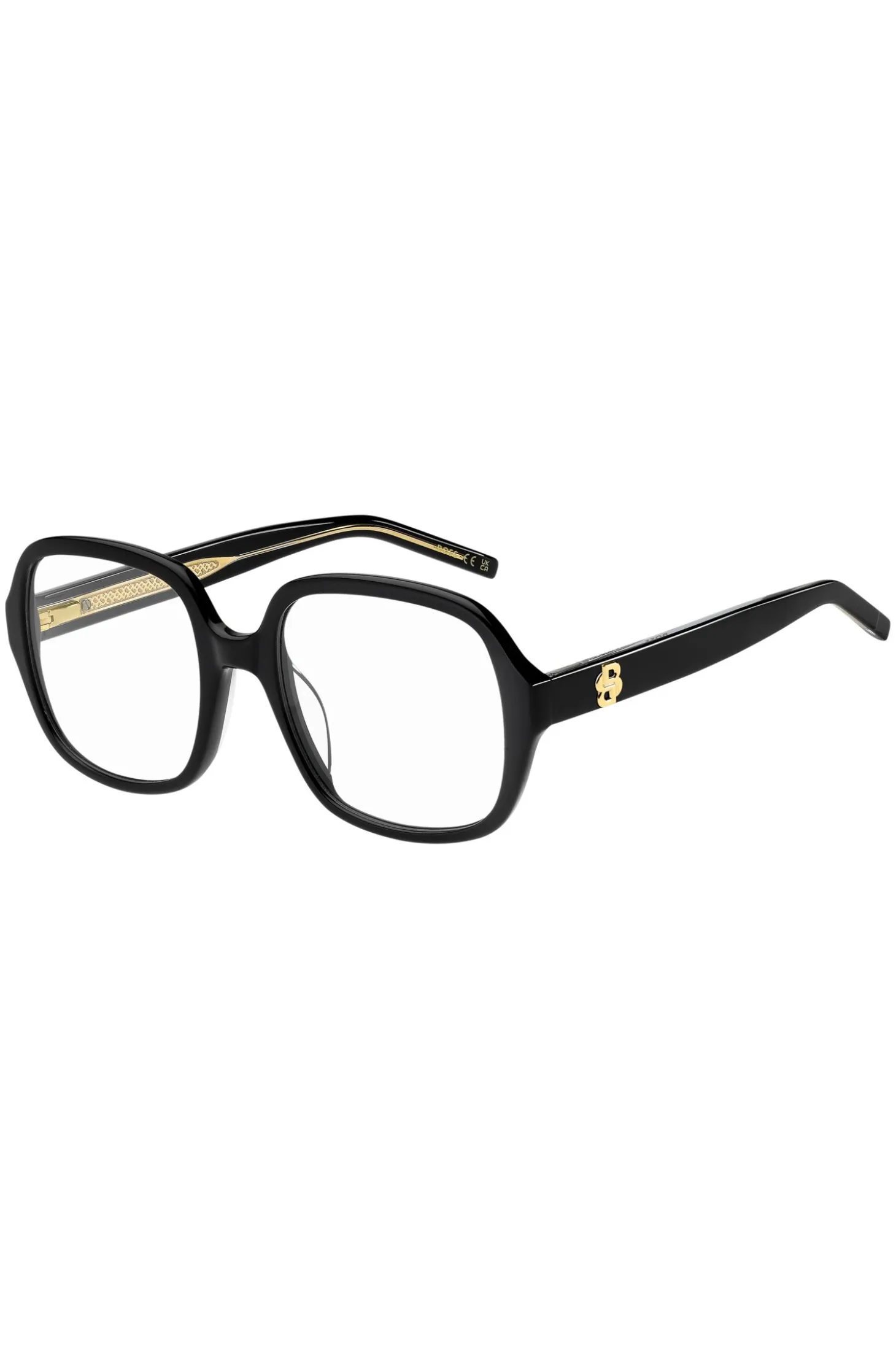 Brillenfassung aus schwarzem Acetat mit Double-B-Monogramm