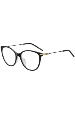 Brillenfassung aus schwarzem Acetat mit Metallbügeln