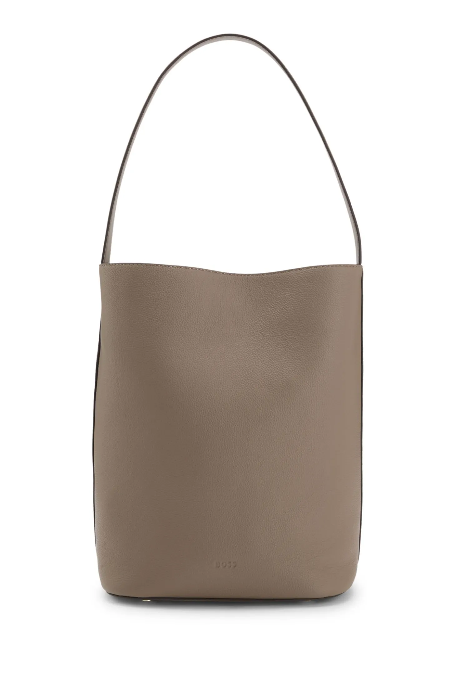 Bucket Bag aus Leder mit goldfarbenen Metalldetails