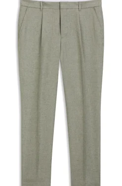 Bundfaltenhose aus Leinen-Mix