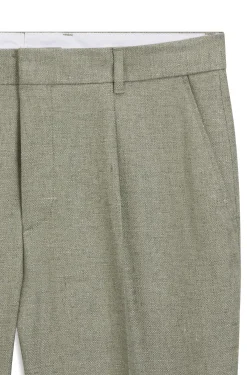 Bundfaltenhose aus Leinen-Mix