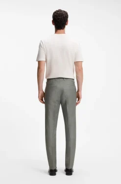 Business-Hose aus filigran gemustertem Stretch-Gewebe