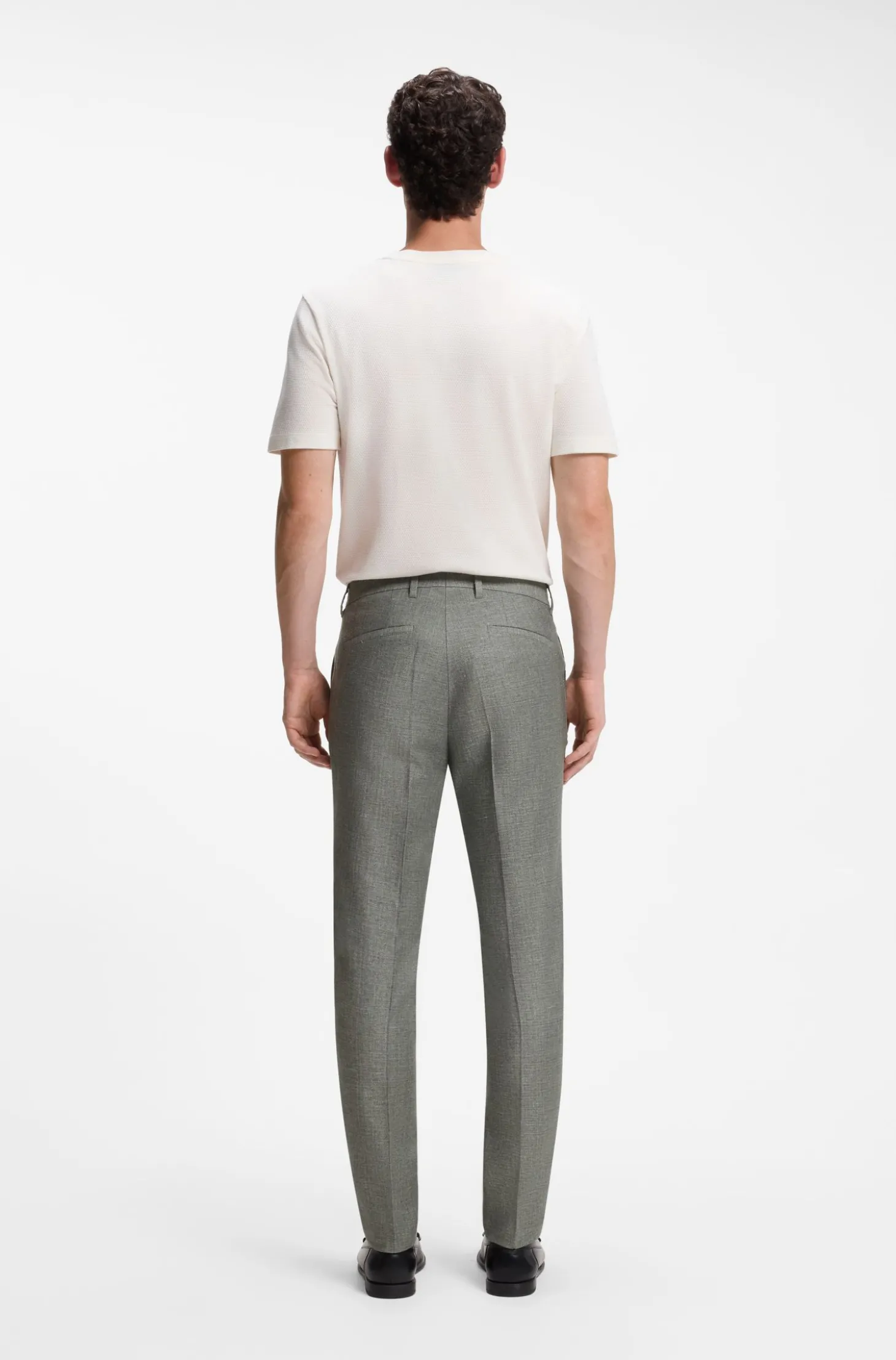 Business-Hose aus filigran gemustertem Stretch-Gewebe