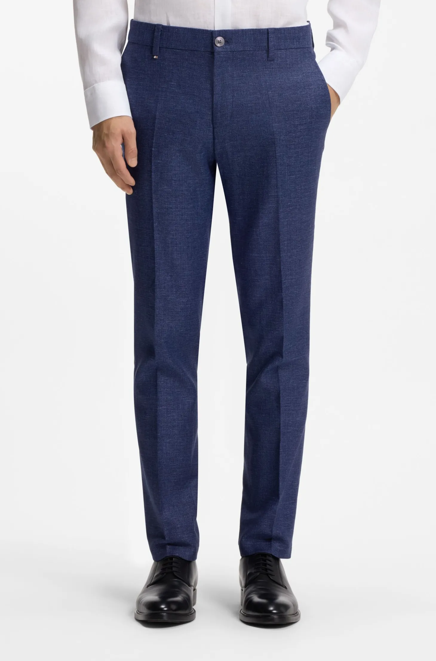 Business-Hose aus filigran gemustertem Stretch-Gewebe