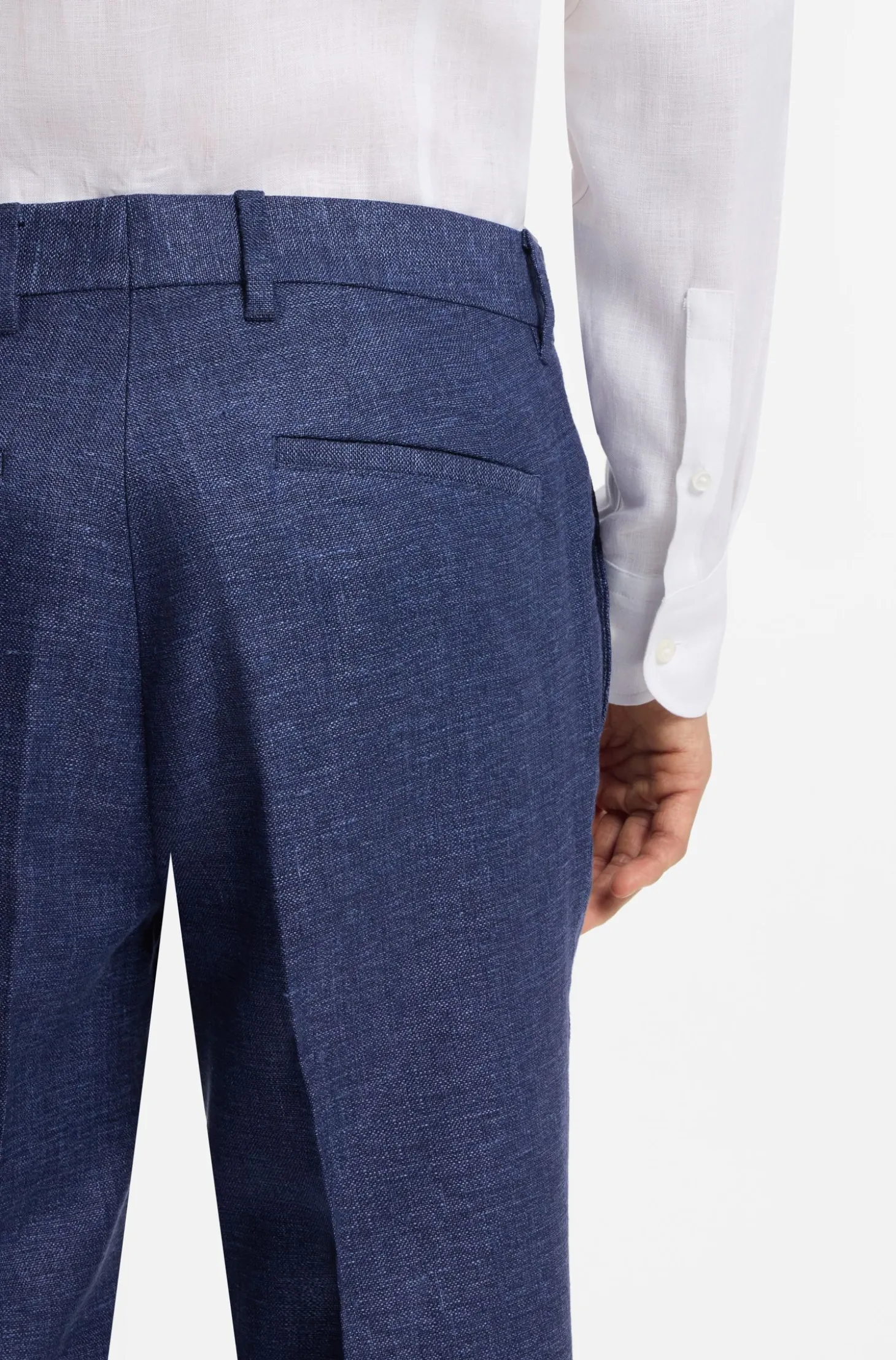 Business-Hose aus filigran gemustertem Stretch-Gewebe