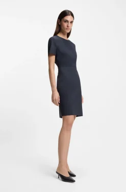 Business-Kleid aus melierter Schurwolle